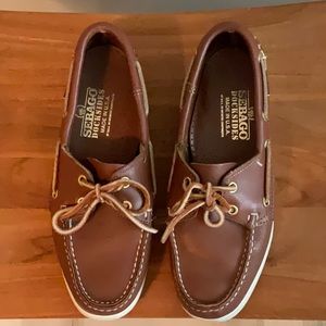 Women’s Sebago Dockside’s Full-Grain Leather Slip On Shoes, Brown, Size 7.5 M